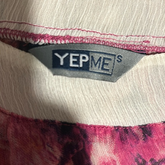 Yep me Purple/Pink Floral Print Blouse (S) - Picture 4 of 4